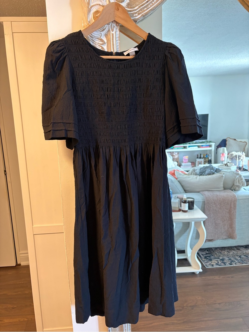 Calvin Klein Black MIDI Dress with Short Sleeves